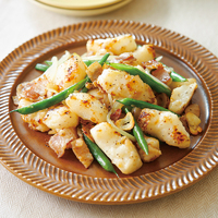 長芋のカリカリベーコン炒め