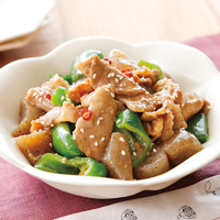 豚肉とこんにゃくのピリ辛オイスター炒め