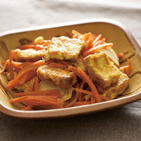 厚揚げ卵の人参しりしり