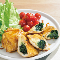 チーズほうれん草入りササミの照り焼き