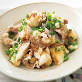 ゆで豚とたたき長芋のおかかあえ