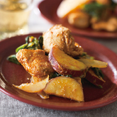 鶏肉と紅はるかの韓国風炒め