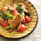 豚肉と青菜のトマト炒め