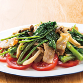 空心菜とベーコンの香味炒め