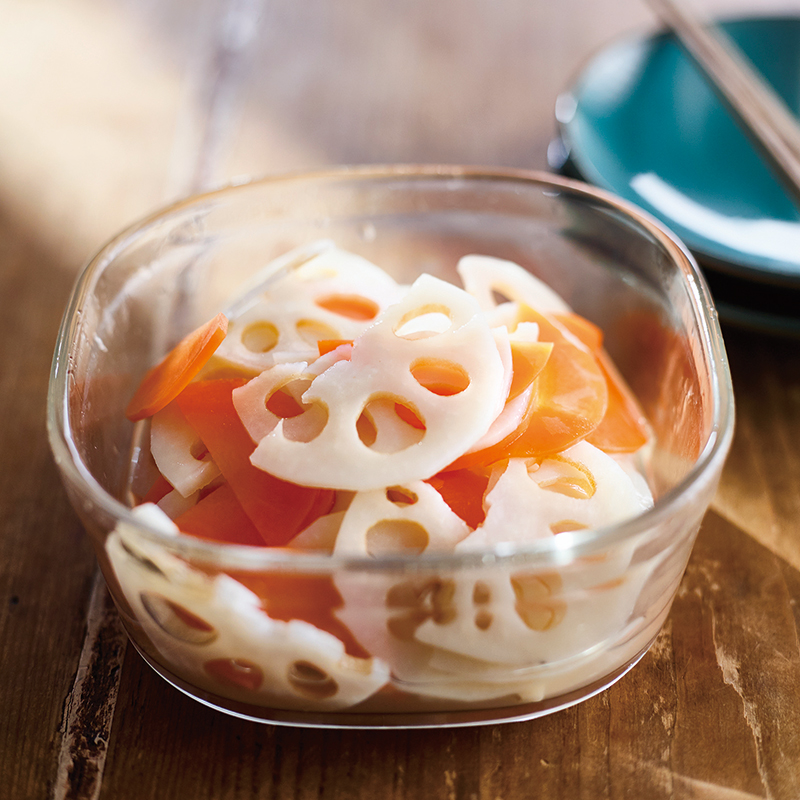 れんこんと人参の甘酢あえ だいどこログ 生協パルシステムのレシピサイト