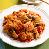 ジューシーチキンときのこのトマト煮