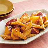 ごぼうとさつまいものカリッと甘辛炒め