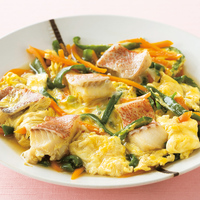 赤魚と野菜の卵とじ煮