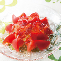 白だしジュレでトマトサラダ