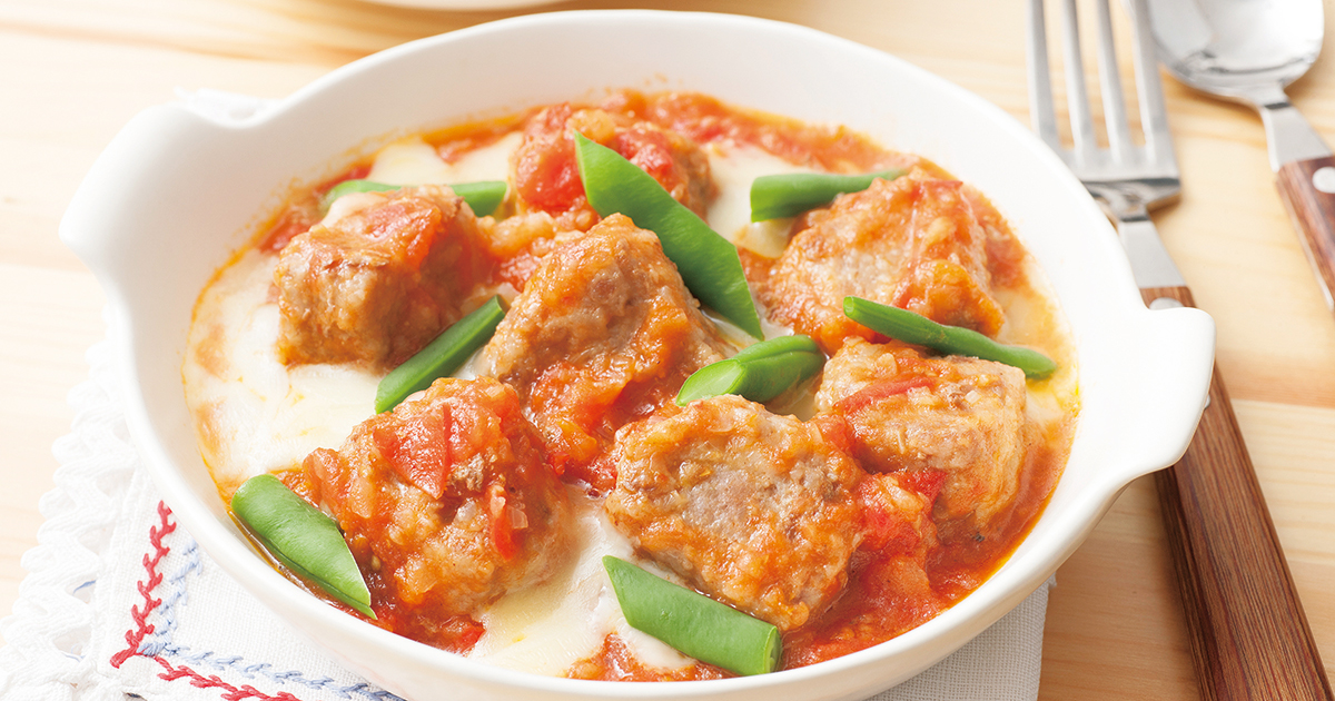 豚ひき肉のチーズトマト煮 だいどこログ 生協パルシステムのレシピサイト