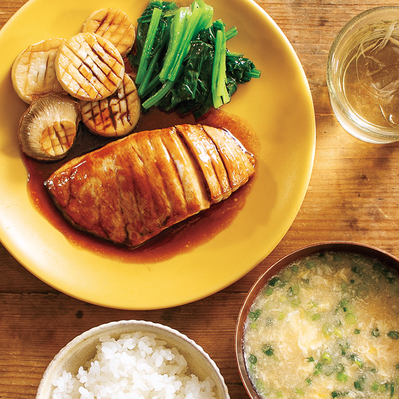 まぐろ腹身の照り焼き ほうれん草のオリーブしょうゆあえ かきたま汁 2人分 だいどこログ 生協パルシステムのレシピサイト