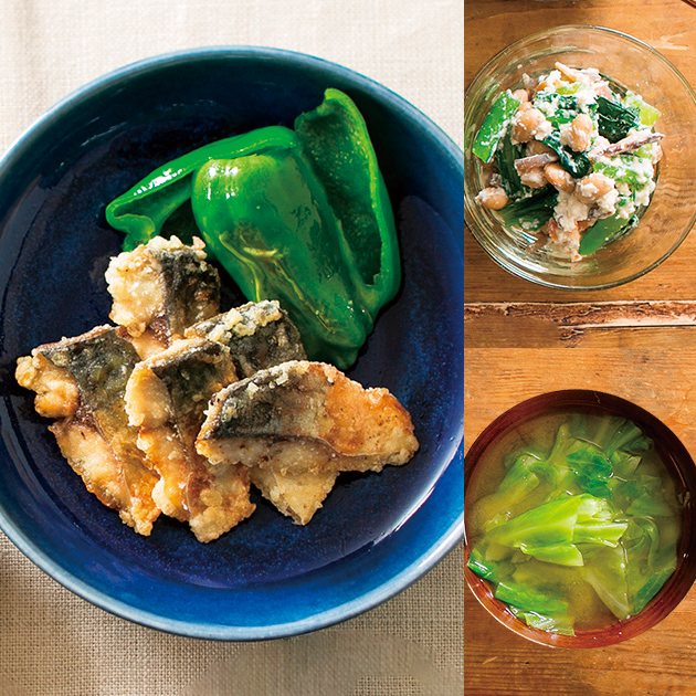 さばの塩竜田 小松菜と大豆の簡単白あえ キャベツのみそ汁 2人分 だいどこログ 生協パルシステムのレシピサイト