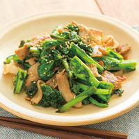 かき菜と豚肉の甘酢炒め