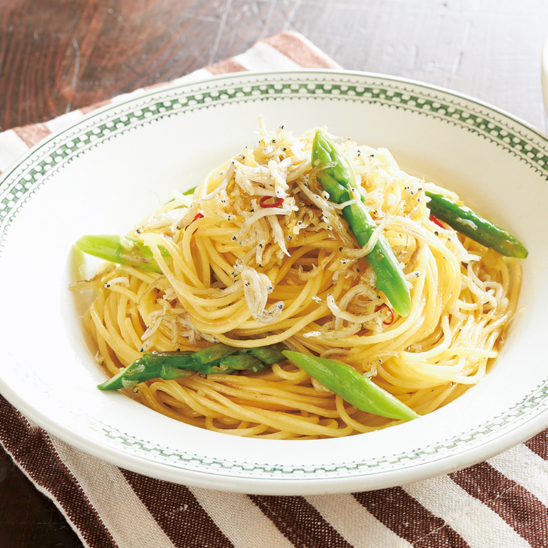 しらすとアスパラのペペロンチーノ だいどこログ 生協パルシステムのレシピサイト