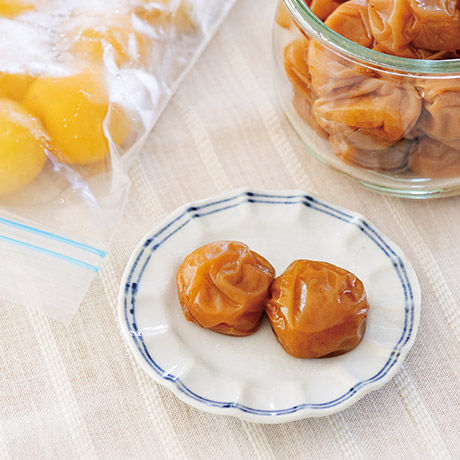 冷凍梅で作る減塩梅干し