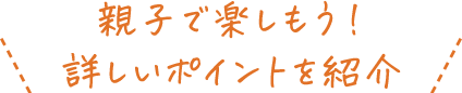 親子で楽しもう！詳しいポイントを紹介